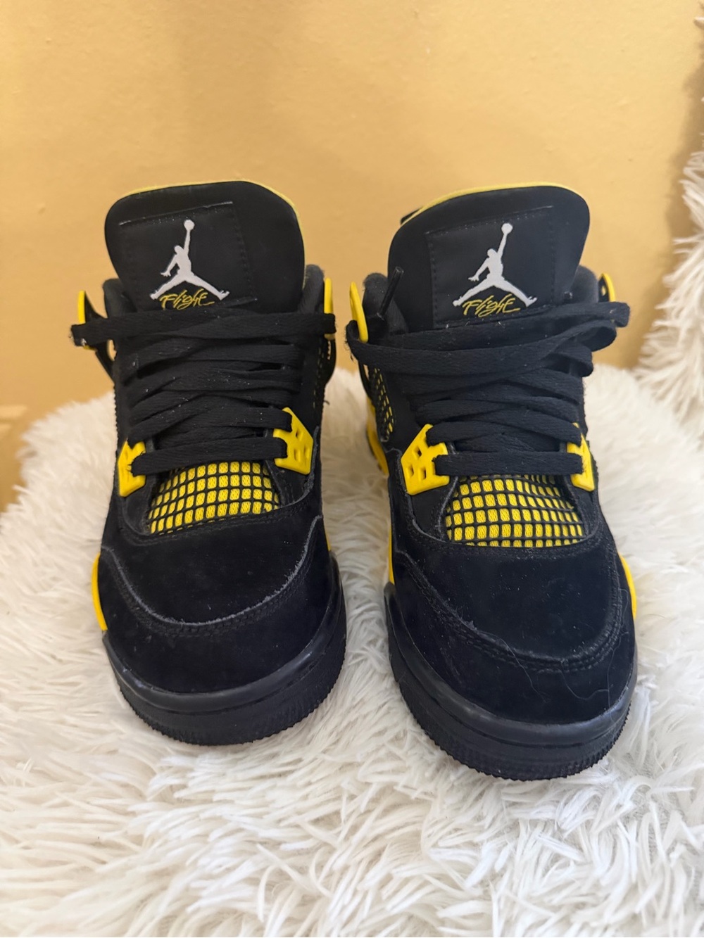 Jordan Black & Yellow Retro 4 Sneakers